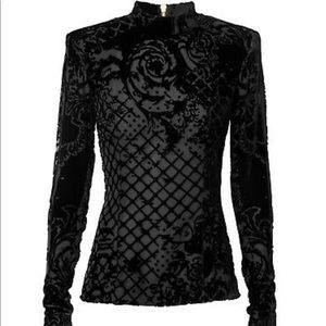 BALMAIN H@M Black Velvet Blouse Tunic 4